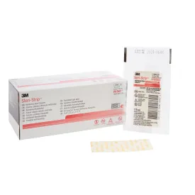 3M Steri-Strip Skin Closure Strips, Non-Woven, 1/4 inch X 3 Inch, Reinforced Strip, White, 1 Case of 200