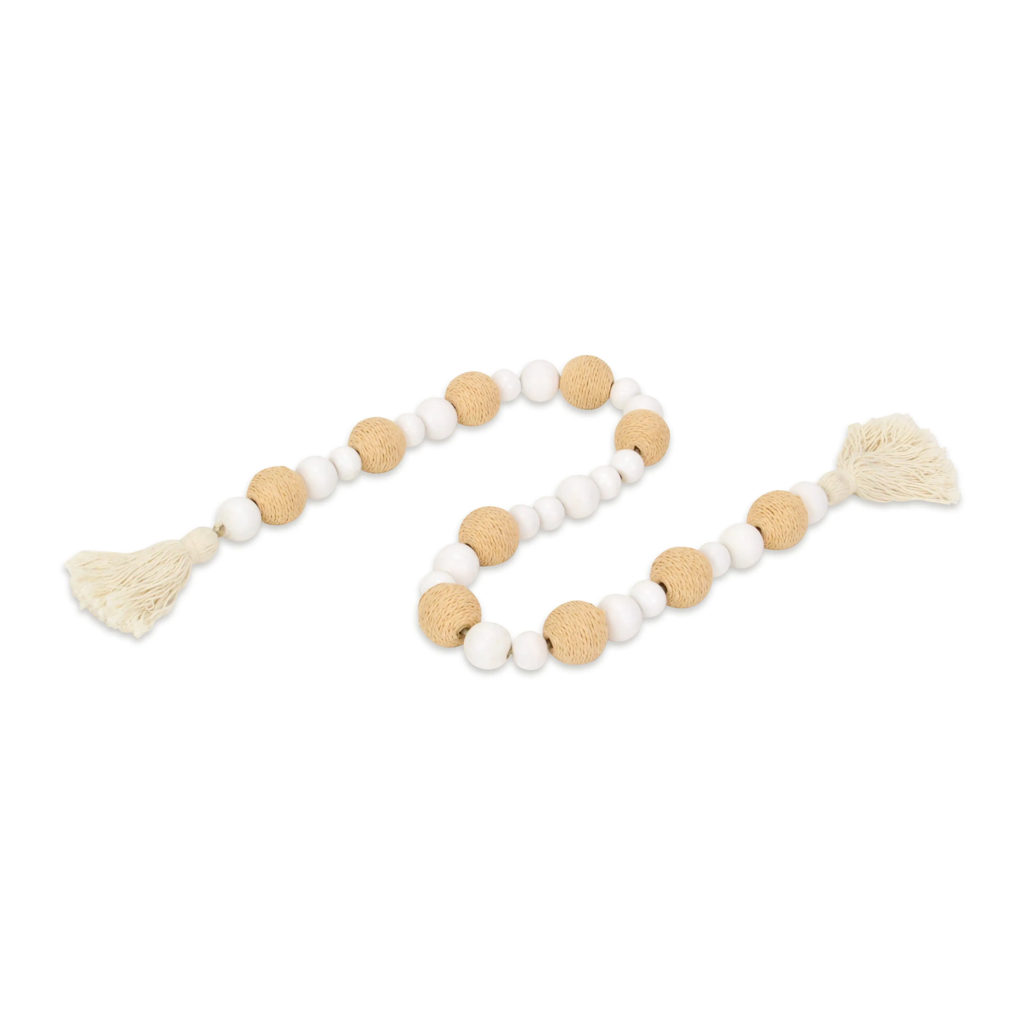 6037 - Kira White & Brown Beaded Garland