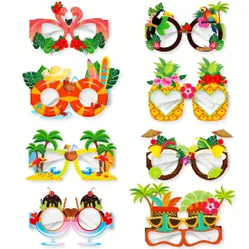 8 Pc Luau Eyeglasses Bulk Pack  Hawaiian Party Favors