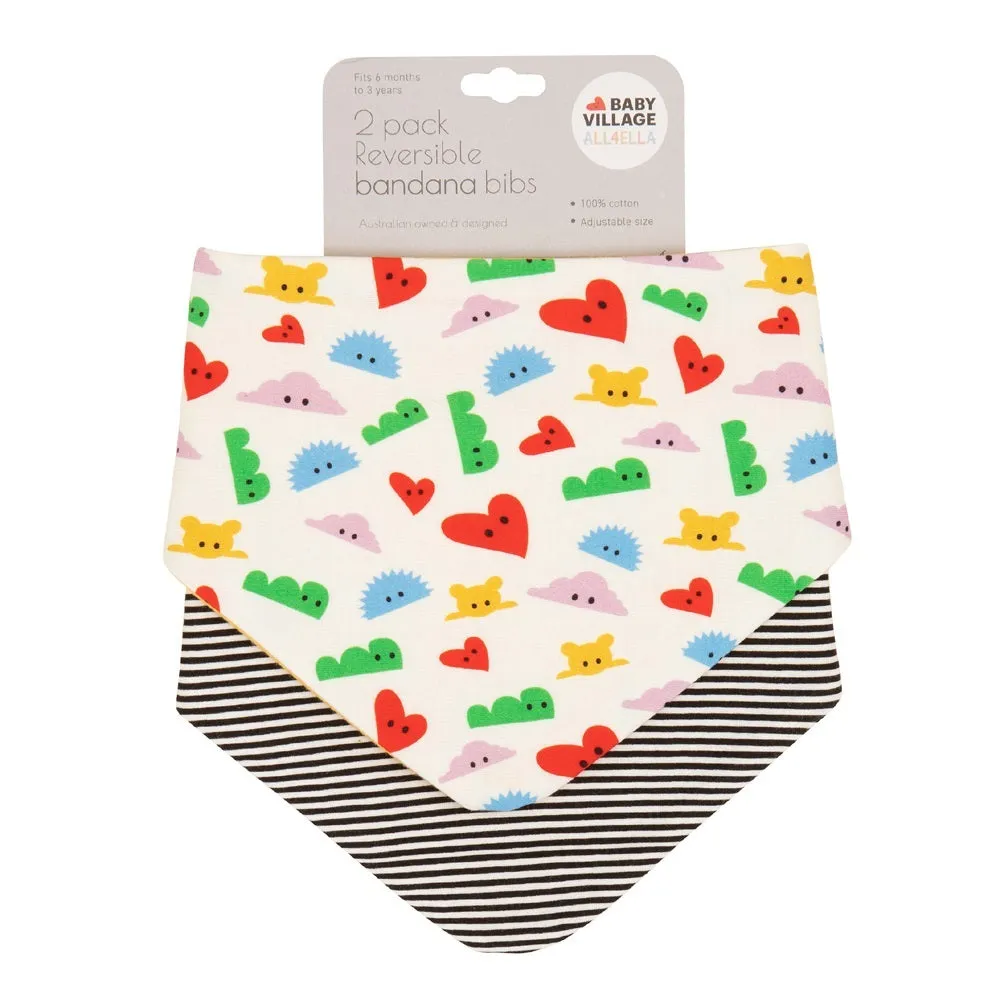 All4Ella Baby Village Bandana Bibs 2pk