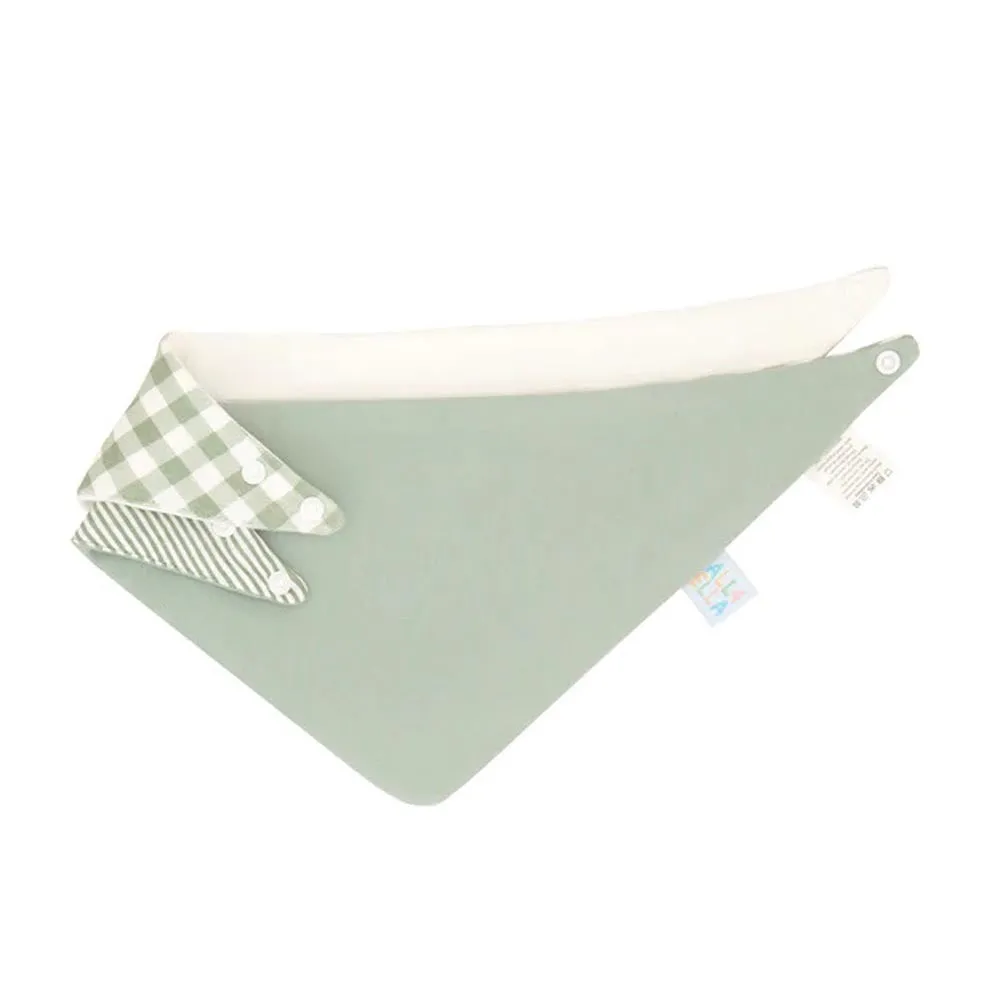 All4Ella Bandana Bibs 2Pk Gingham Sage