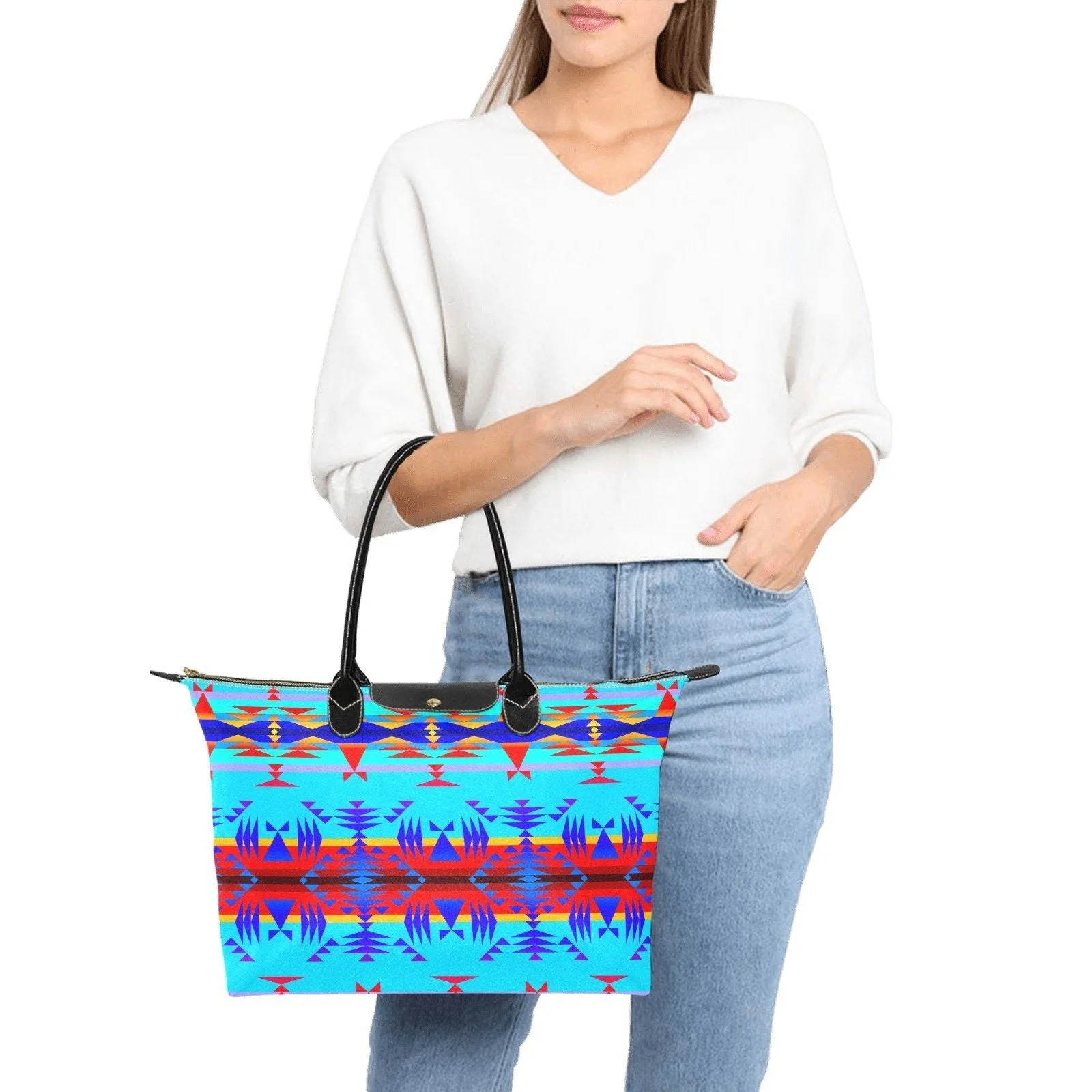 Between the Mountains Blue Single-Shoulder Lady Handbag