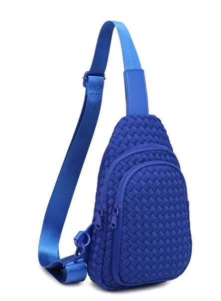 Beyond The Horizon Neoprene Sling Bag Cobalt