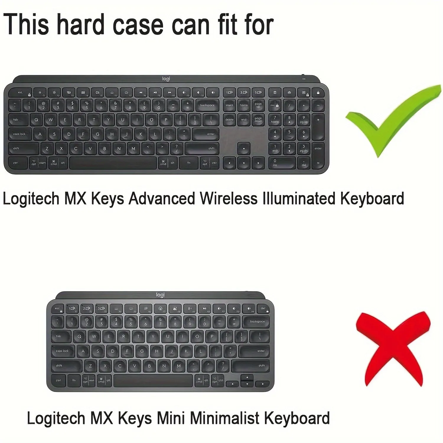 Black Hard Case for Logitech MX Keyboard Protect Your Gear On the Go