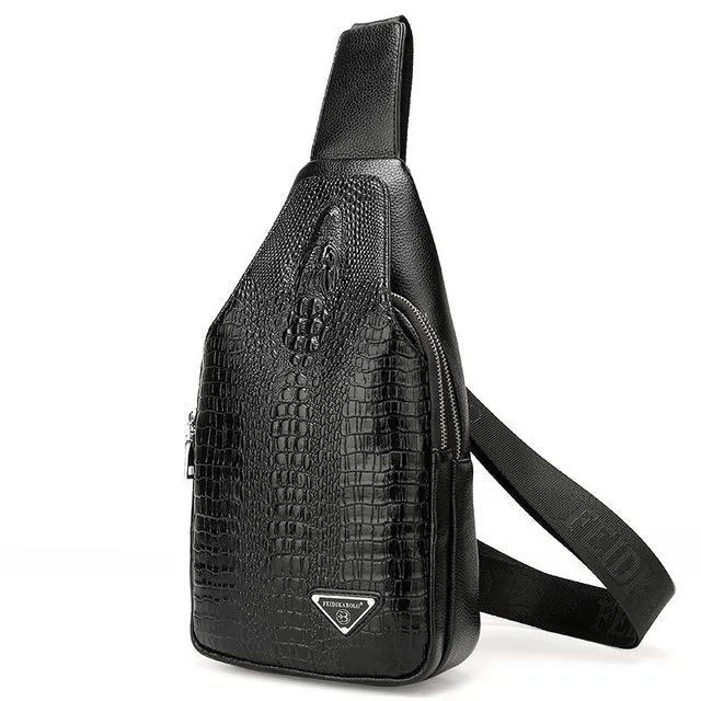 CrocLuxe Exotic Croc-Print Single Strap Sling Backpack