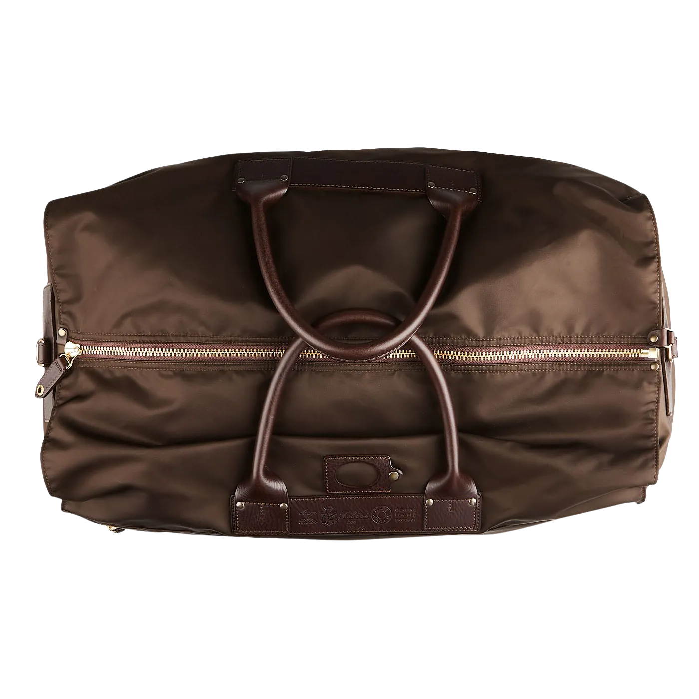 Dark Brown Nylon Leather Large Travel Bag