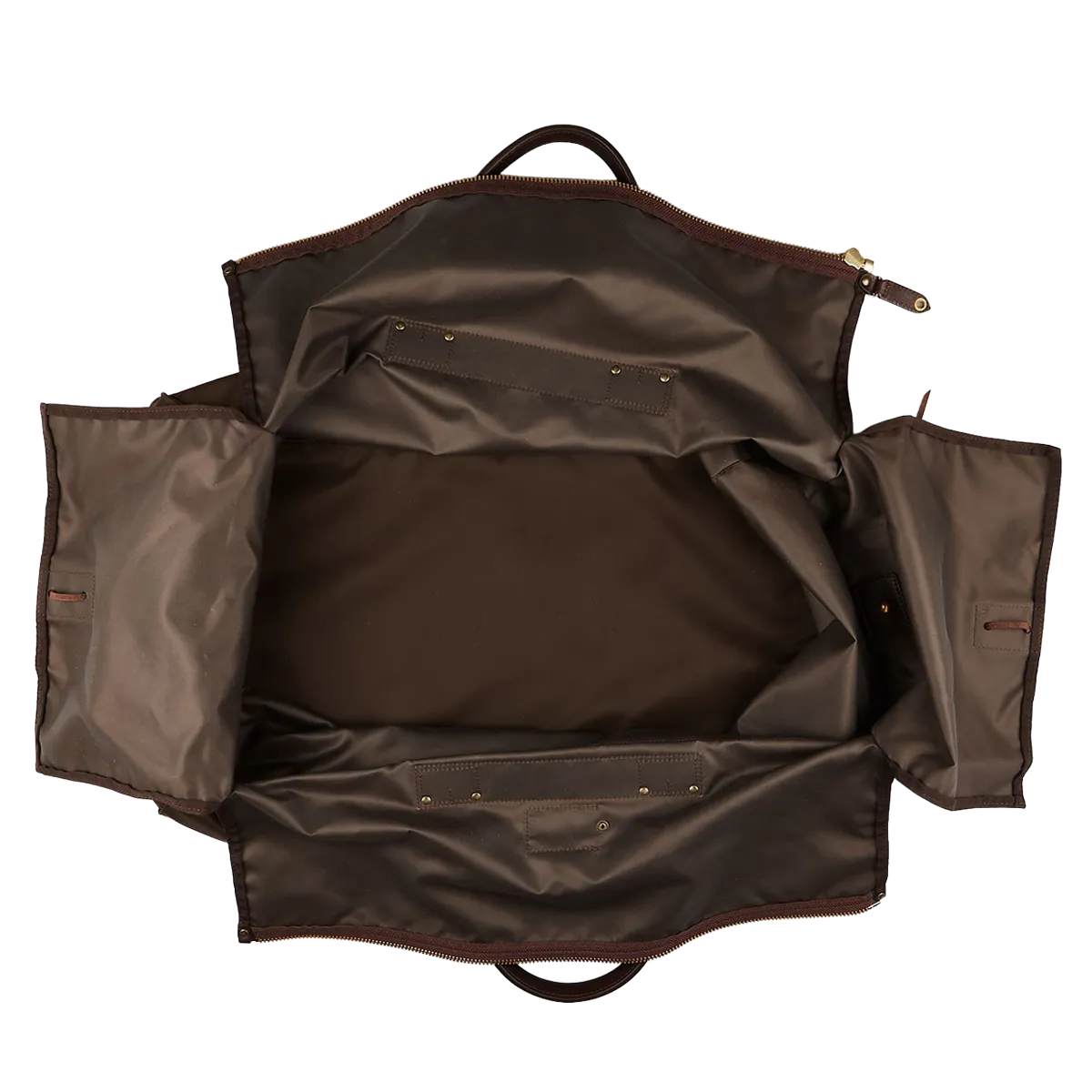 Dark Brown Nylon Leather Large Travel Bag