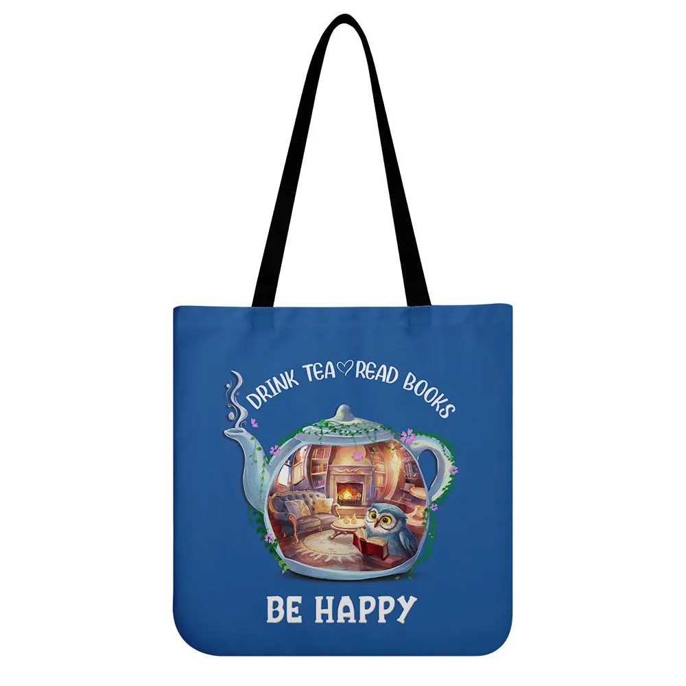 Drink Tea Read Books Teapot Owl Tote Bag TBF2036