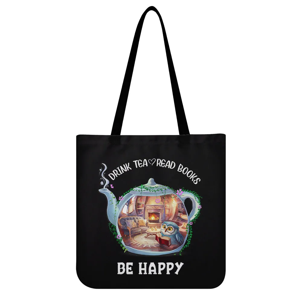 Drink Tea Read Books Teapot Owl Tote Bag TBF2036