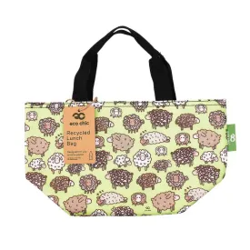 Eco Chic Lightweight Foldable Lunch Bag (Green Cute Sheep) [EC-C42GN]