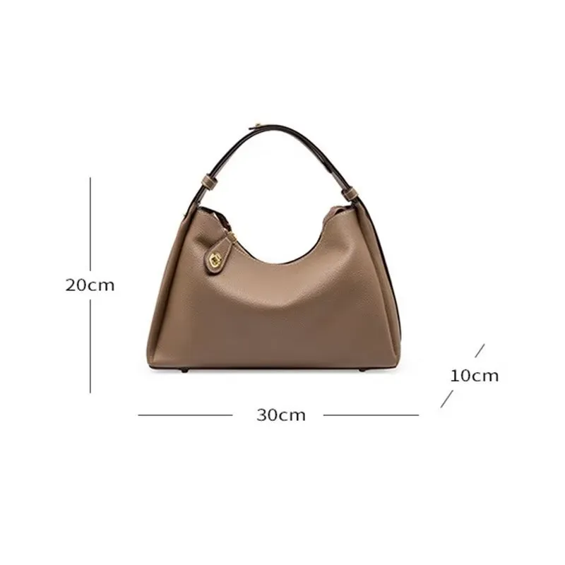 ElegantLux Genuine Leather Hasp Closure Shoulder Bag