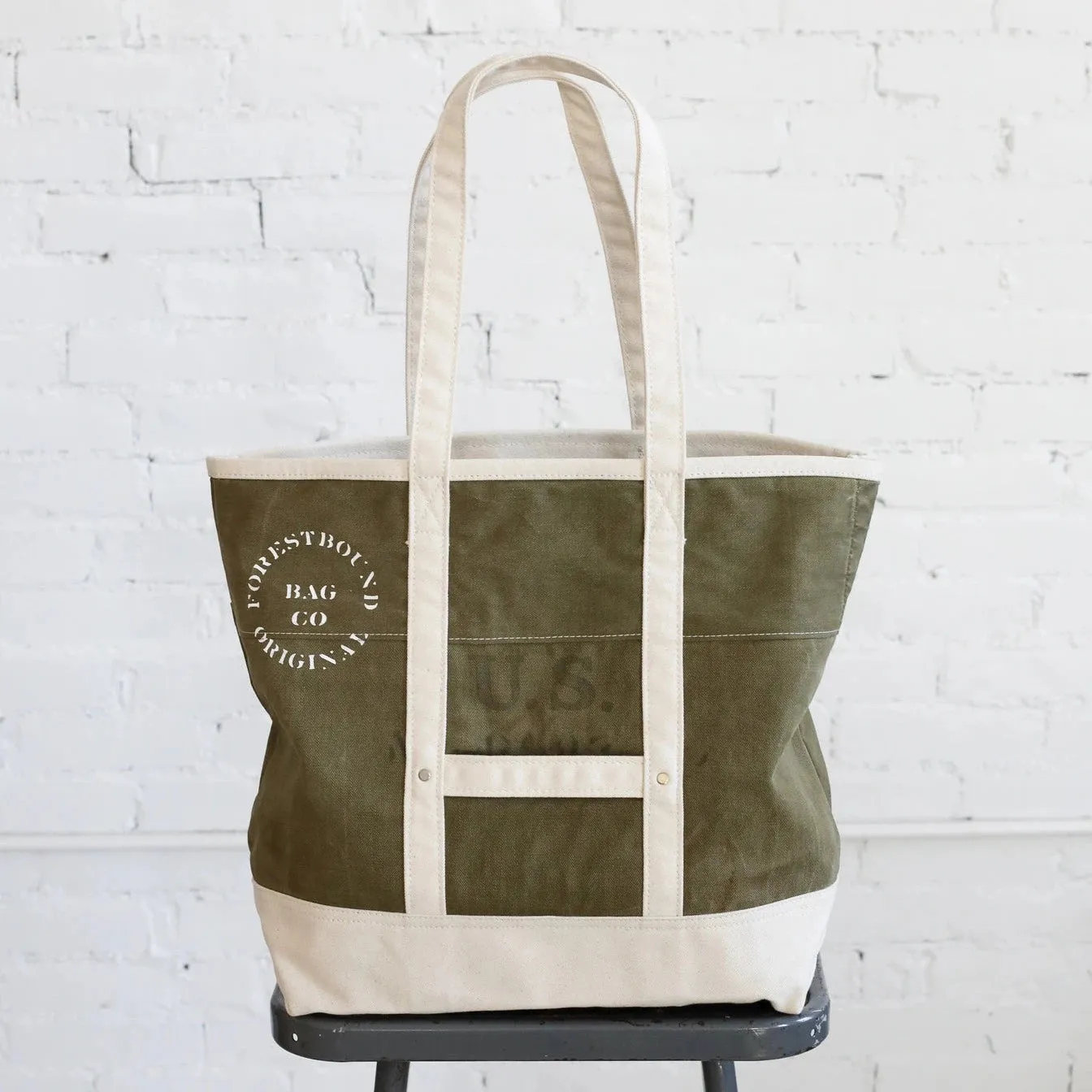 Forestbound 1940's Era Reclaimed Canvas Market Tote