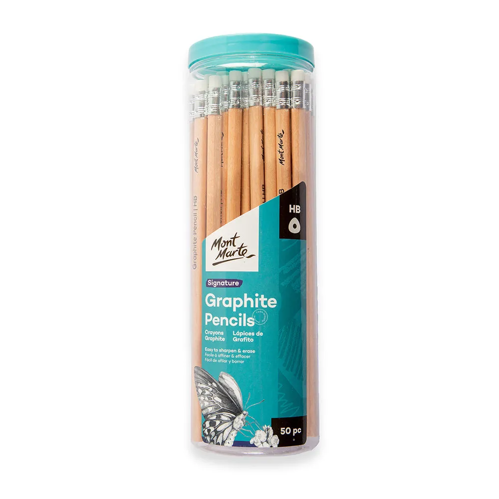 Graphite Pencils with Eraser Ends HB Signature 50pc