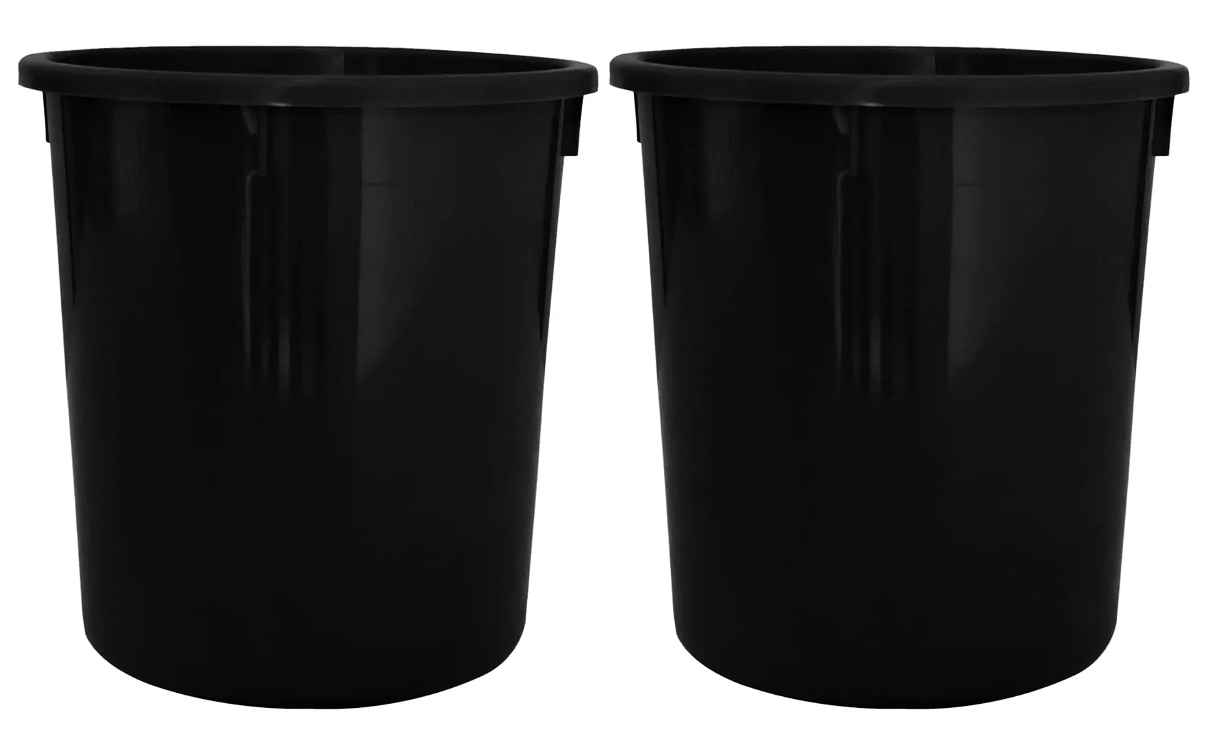 Heart Home Plastic Open Dustbin, Trash Bin, Garbage Bin, Waste Bin, 5Ltr.- Pack of 2 (Black)-47HH01032