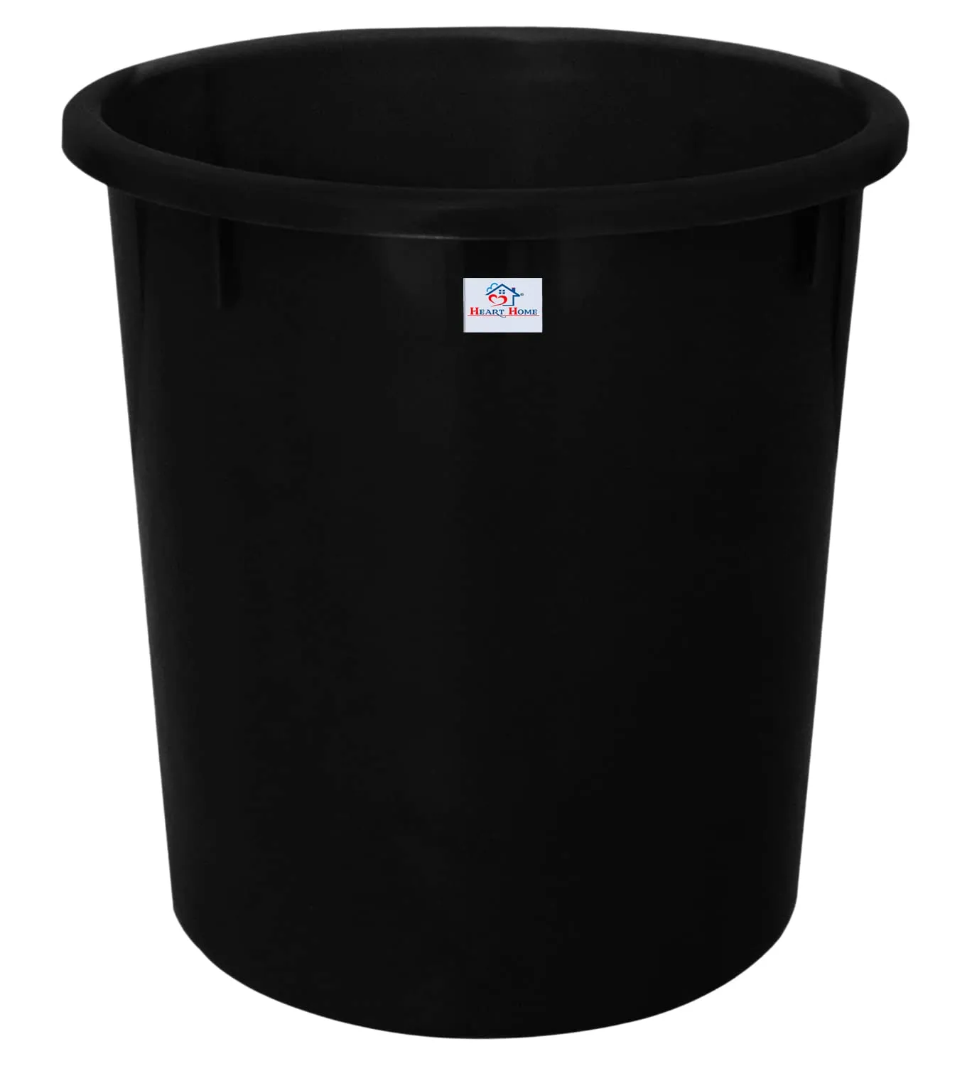 Heart Home Plastic Open Dustbin, Trash Bin, Garbage Bin, Waste Bin, 5Ltr.- Pack of 2 (Black)-47HH01032