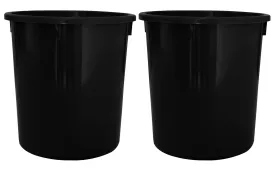 Heart Home Plastic Open Dustbin, Trash Bin, Garbage Bin, Waste Bin, 5Ltr.- Pack of 2 (Black)-47HH01032