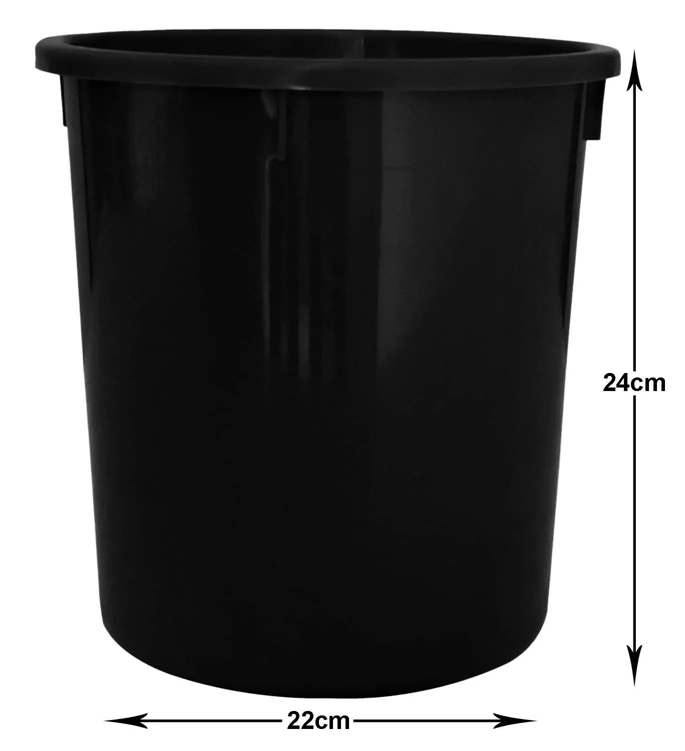 Heart Home Plastic Open Dustbin, Trash Bin, Garbage Bin, Waste Bin, 5Ltr.- Pack of 2 (Black)-47HH01032