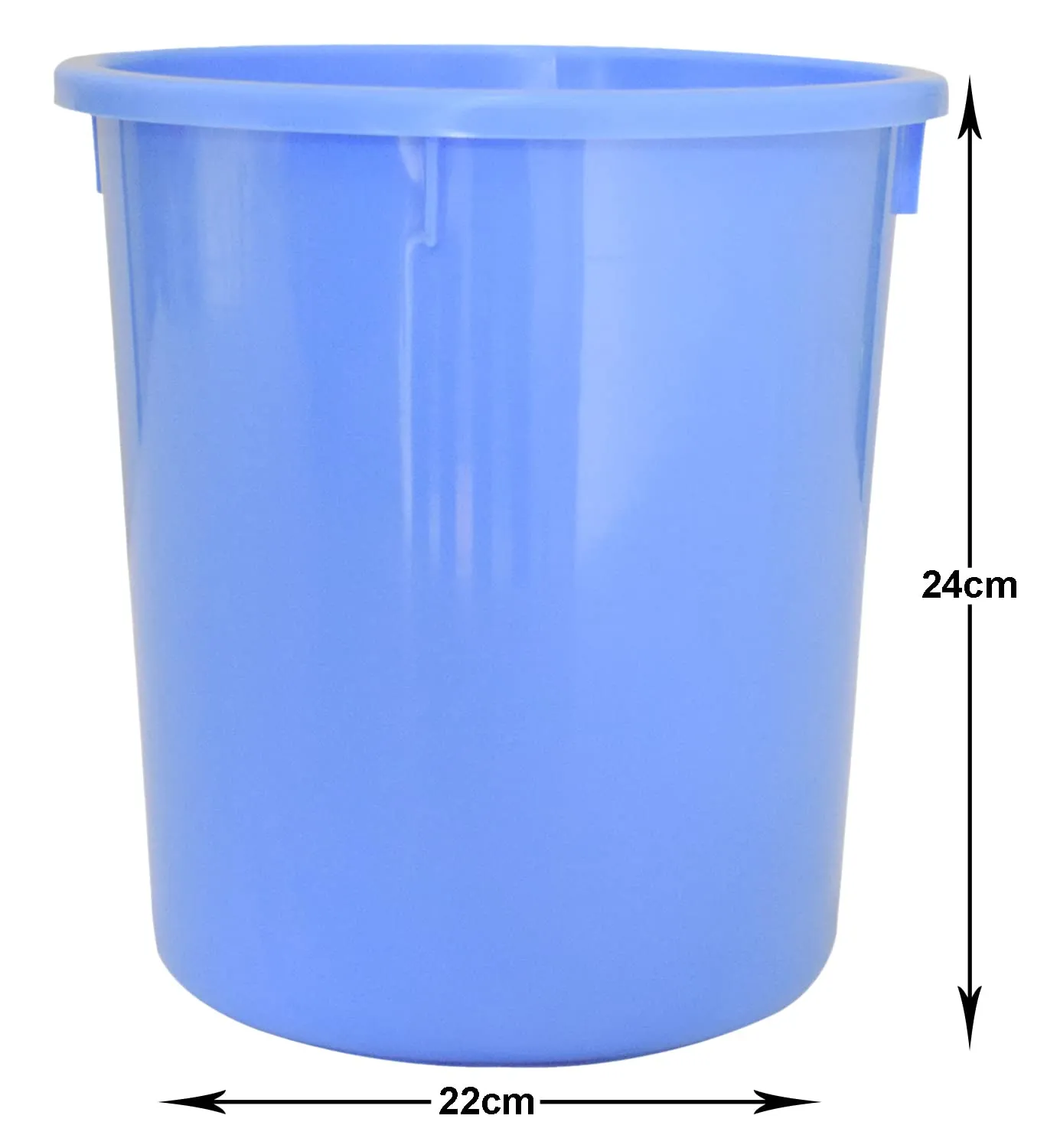 Heart Home Plastic Open Dustbin, Trash Bin, Garbage Bin, Waste Bin, 5Ltr.- Pack of 4 (Black & Blue)-47HH01064