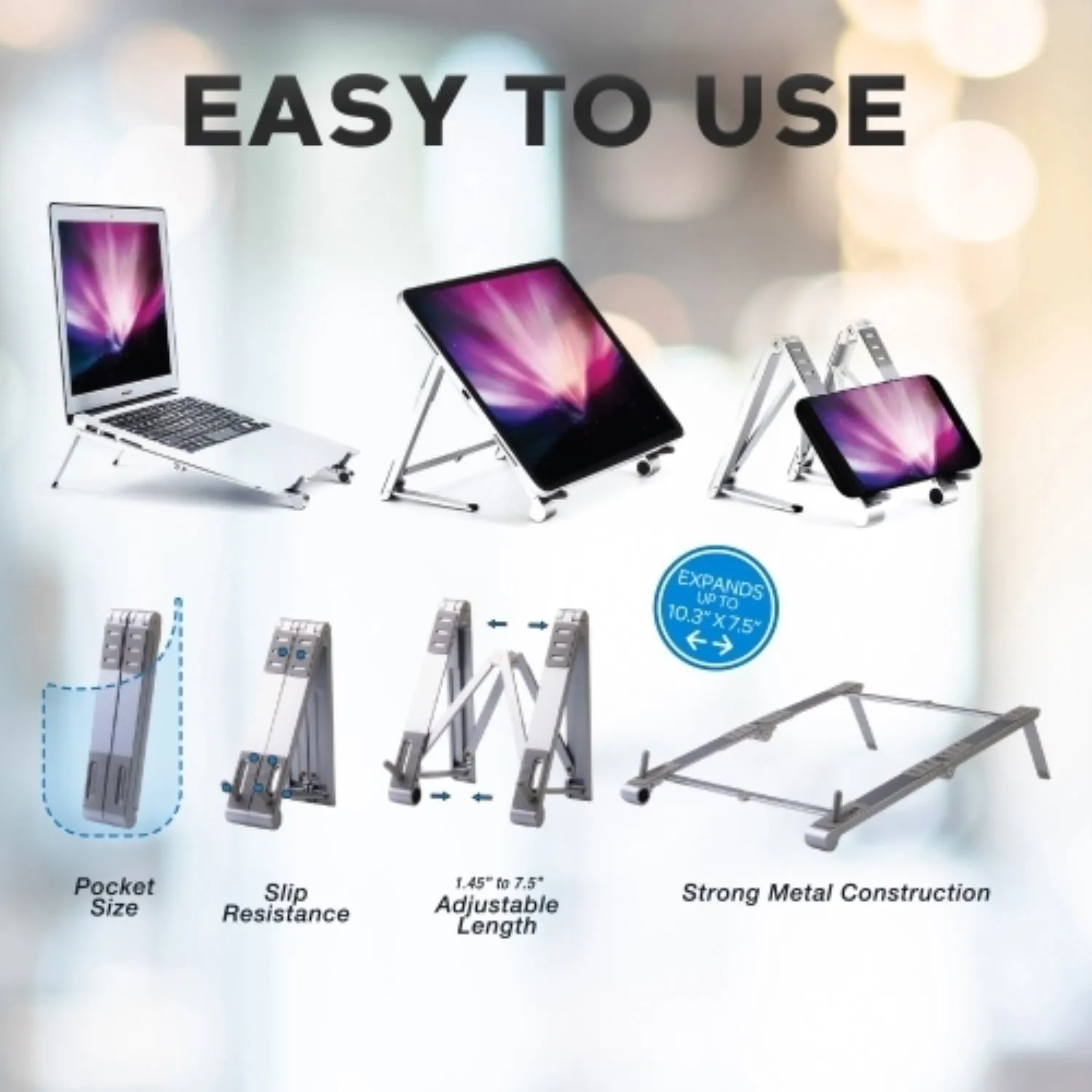 iHip 3 in 1 Laptop, Tablet and Smartphones Stand