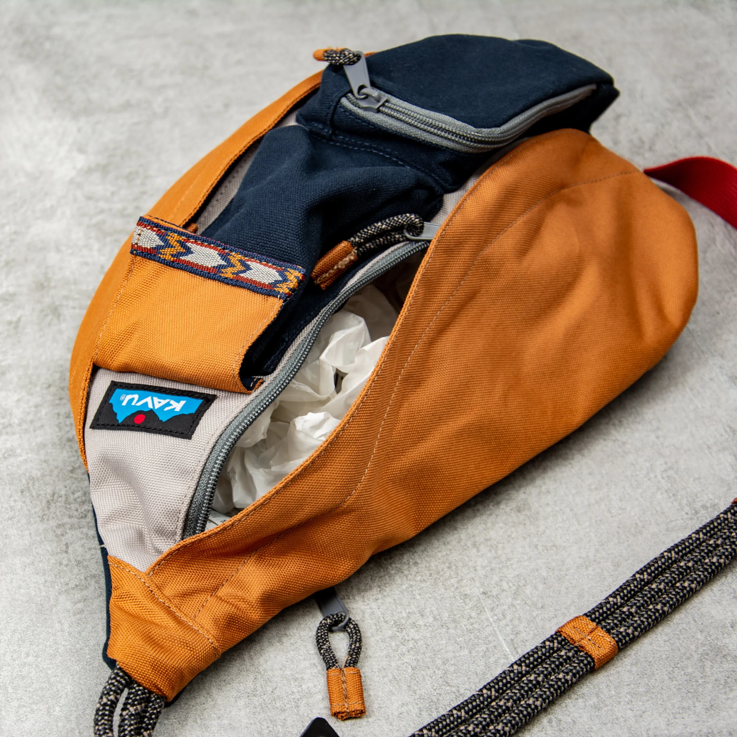 KAVU Mini Remix RopeSling  Bag - Camp Time - Brown / Navy