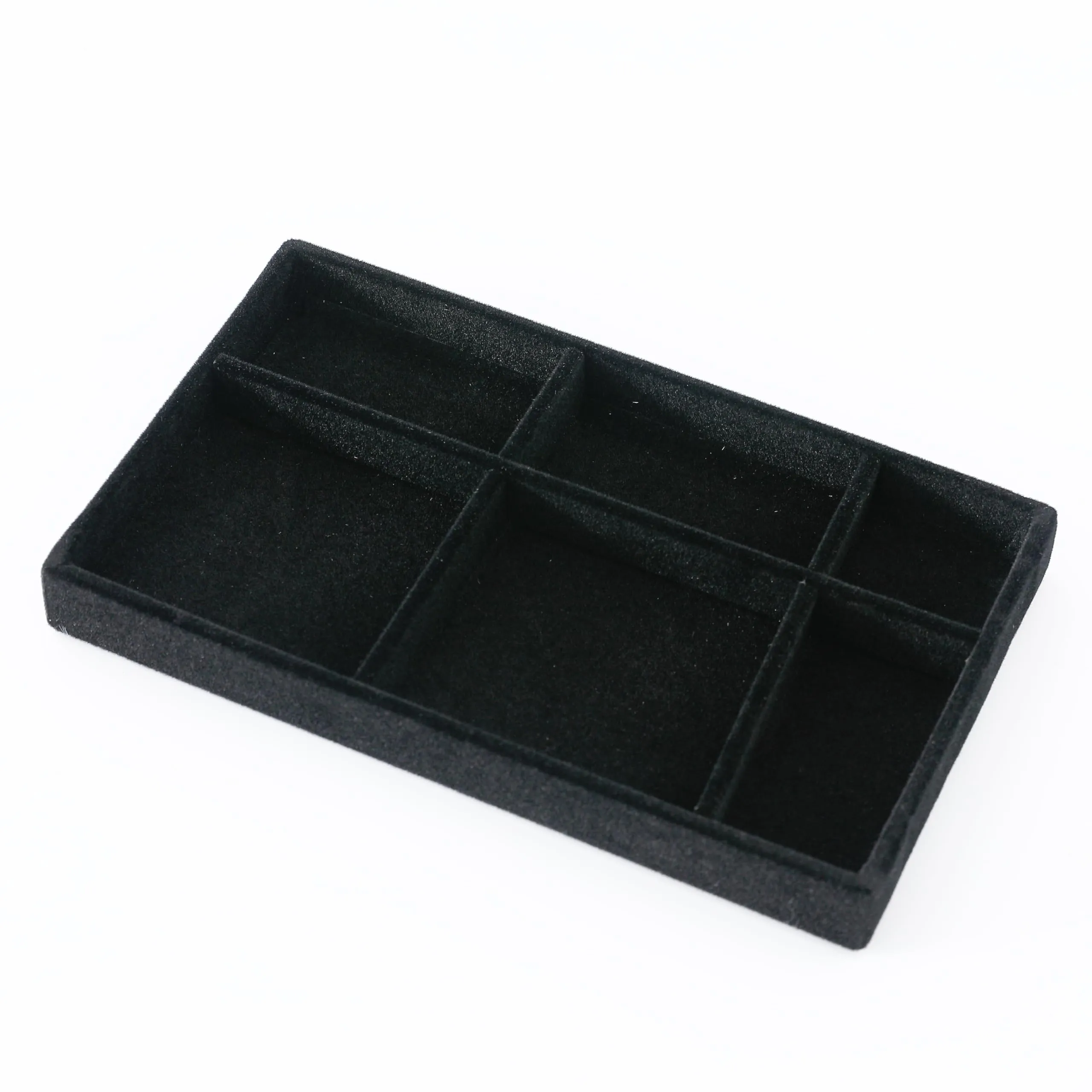 Kuber Industries 12 Pieces Velvet Jewelry Trays Organizer | Jewelry Storage Box | Jewelry Organizer | Showcase Holder Dresser Organizer for Earring Necklace Bracelet Ring | Pack of 3 |YBL4-03 |Black