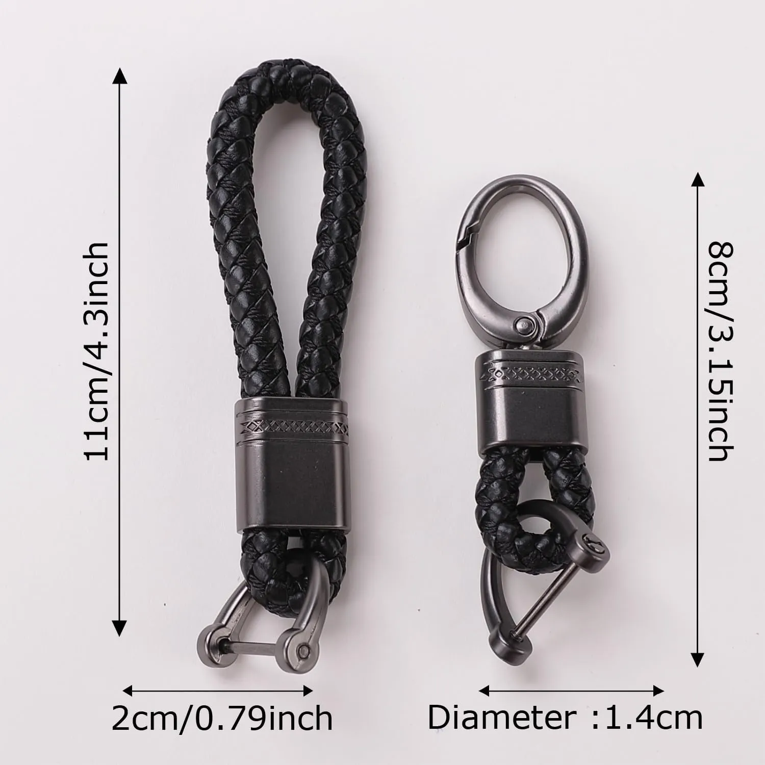 Kuber Industries Keychain/Keyring/Key Tag|Car Key Clip, Key Holder, Key Organizer|Pack of 12| (Black)