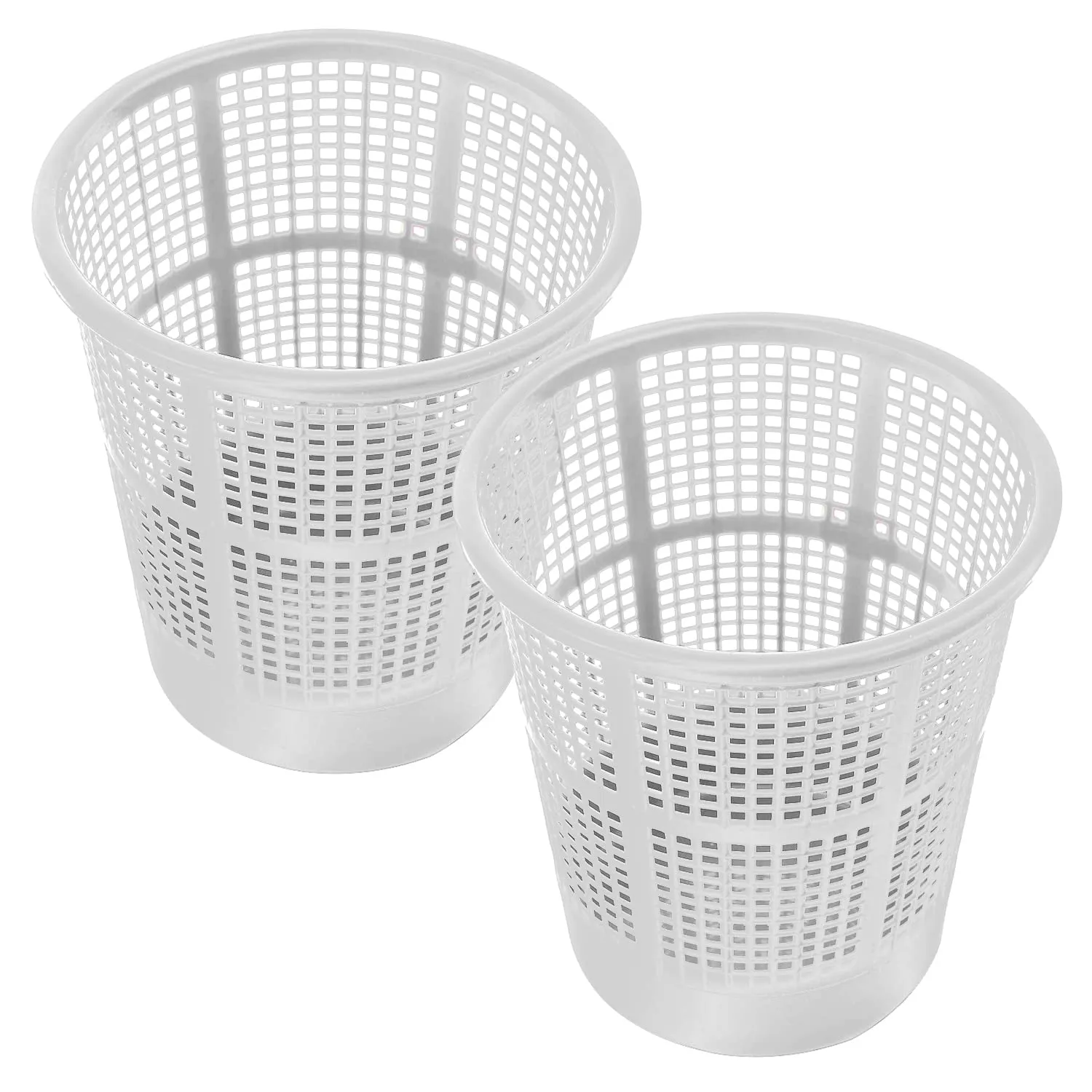 Kuber Industries Mesh Design Plastic Dustbin, Garbage Bin For Home, Kitchen, Office, 5Ltr.- Pack of 2 (White)-47KM0783