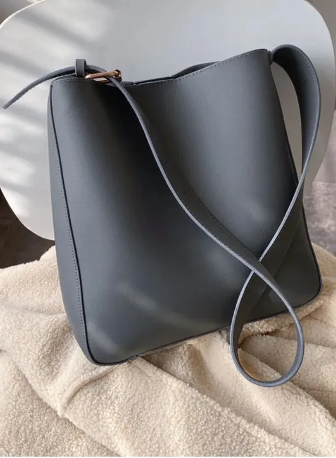 Leather Bucket Bag for Women with a Small Purse inside, 2pc