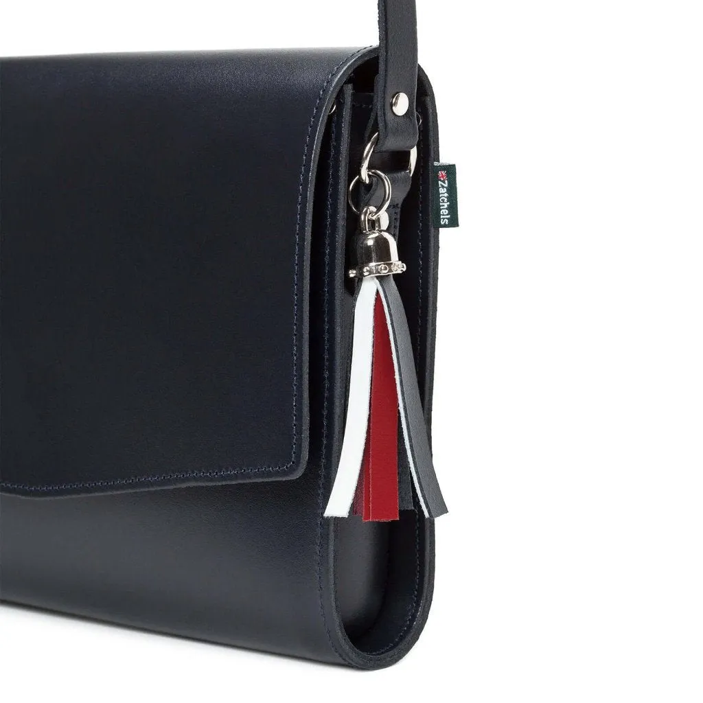 Leather Shoulder Bag - British Edit - Red White & Blue