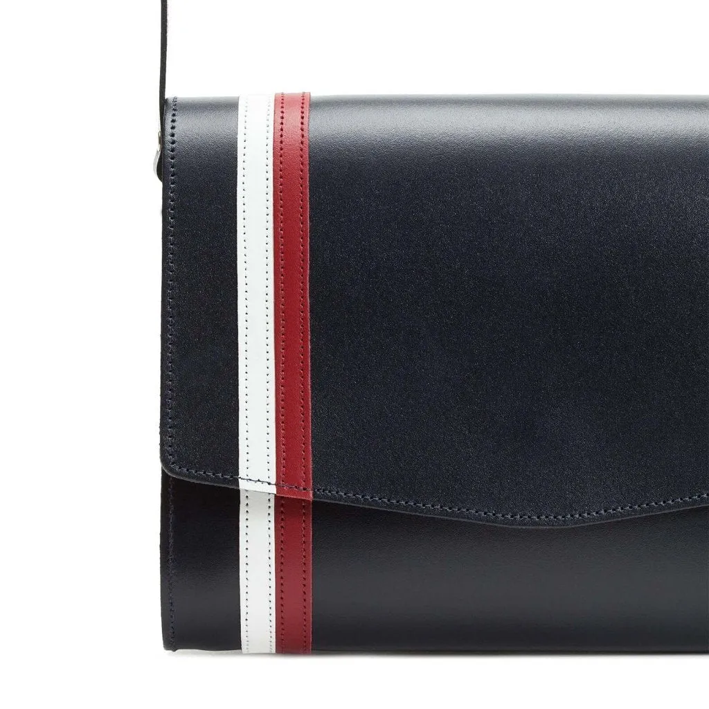 Leather Shoulder Bag - British Edit - Red White & Blue