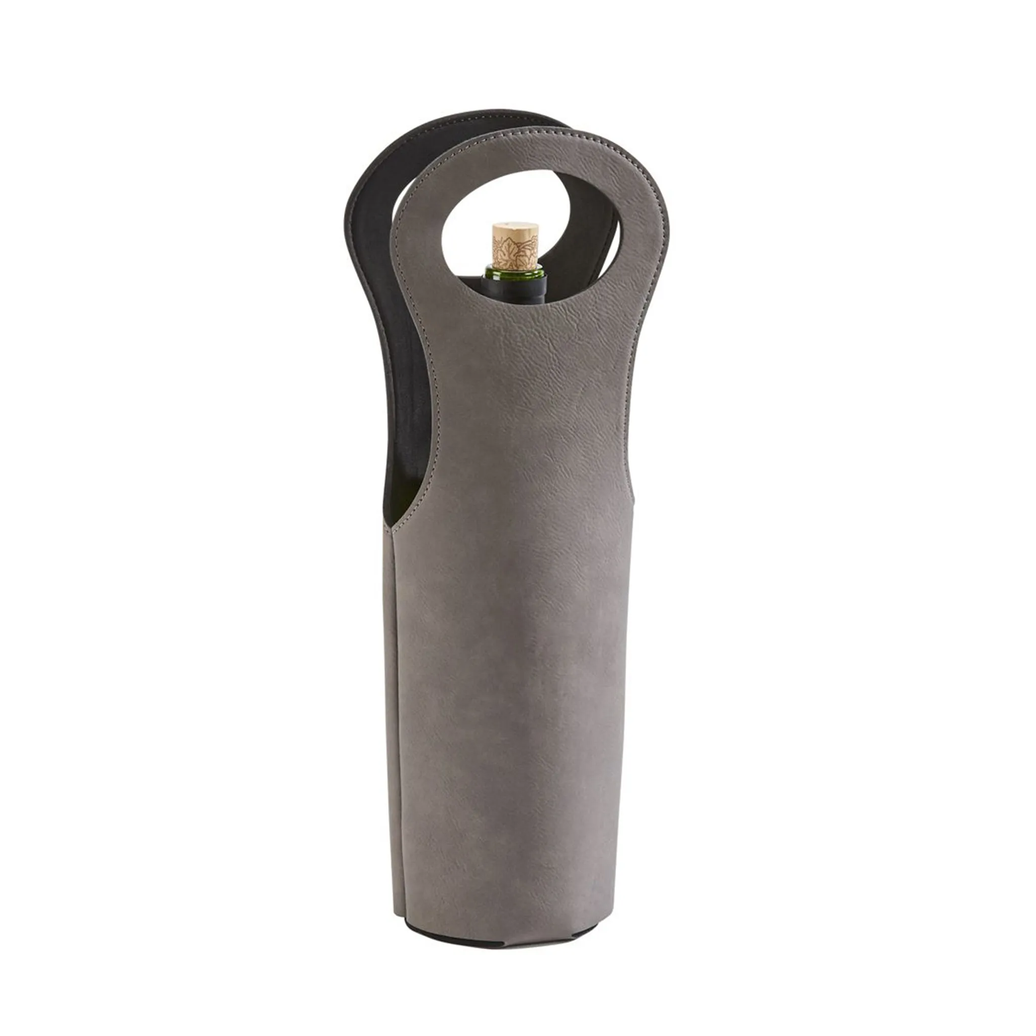 Leatherette Wine Holder in Grey - 14.5"