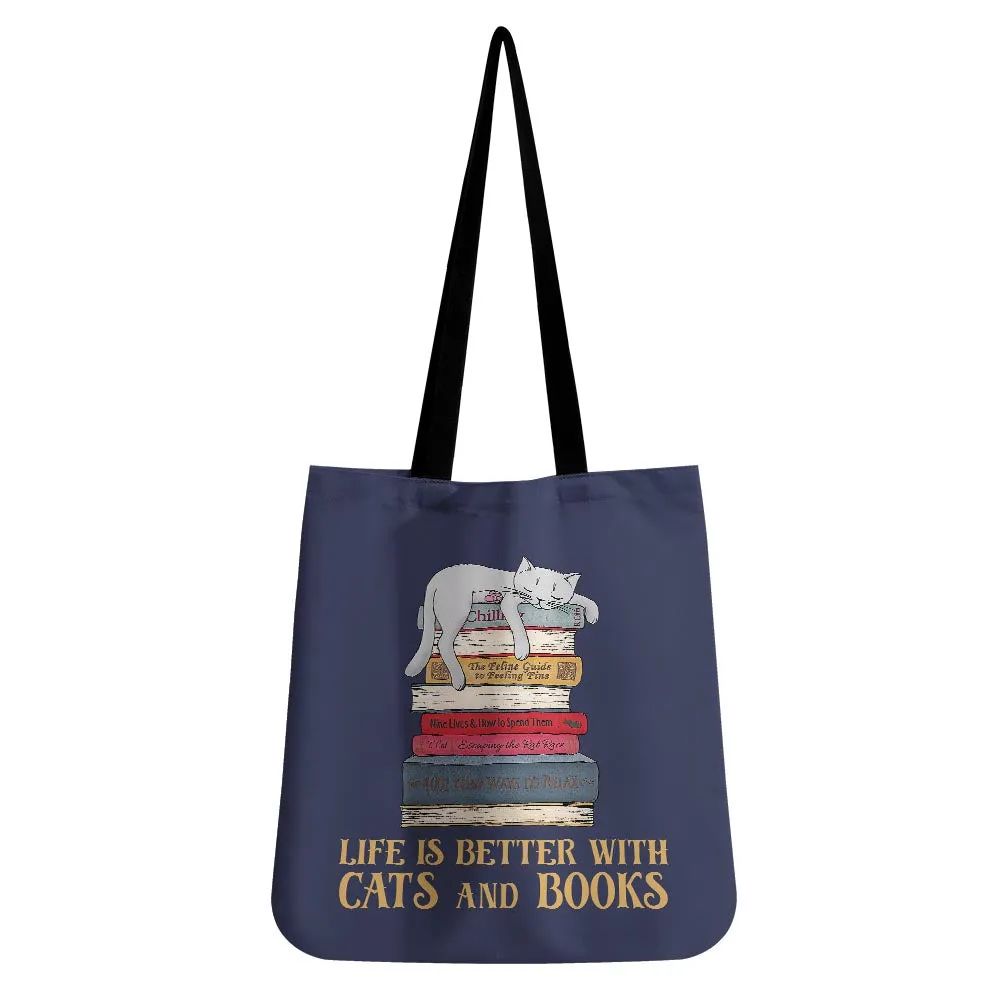 Life Is Better With Cats And Books Book Lovers Gift TBF72