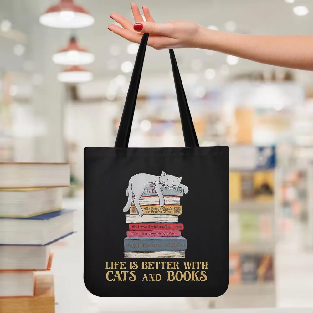 Life Is Better With Cats And Books Book Lovers Gift TBF72