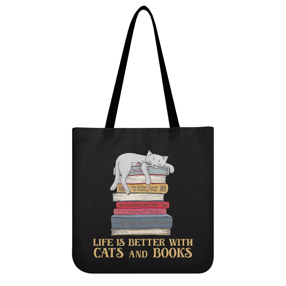 Life Is Better With Cats And Books Book Lovers Gift TBF72