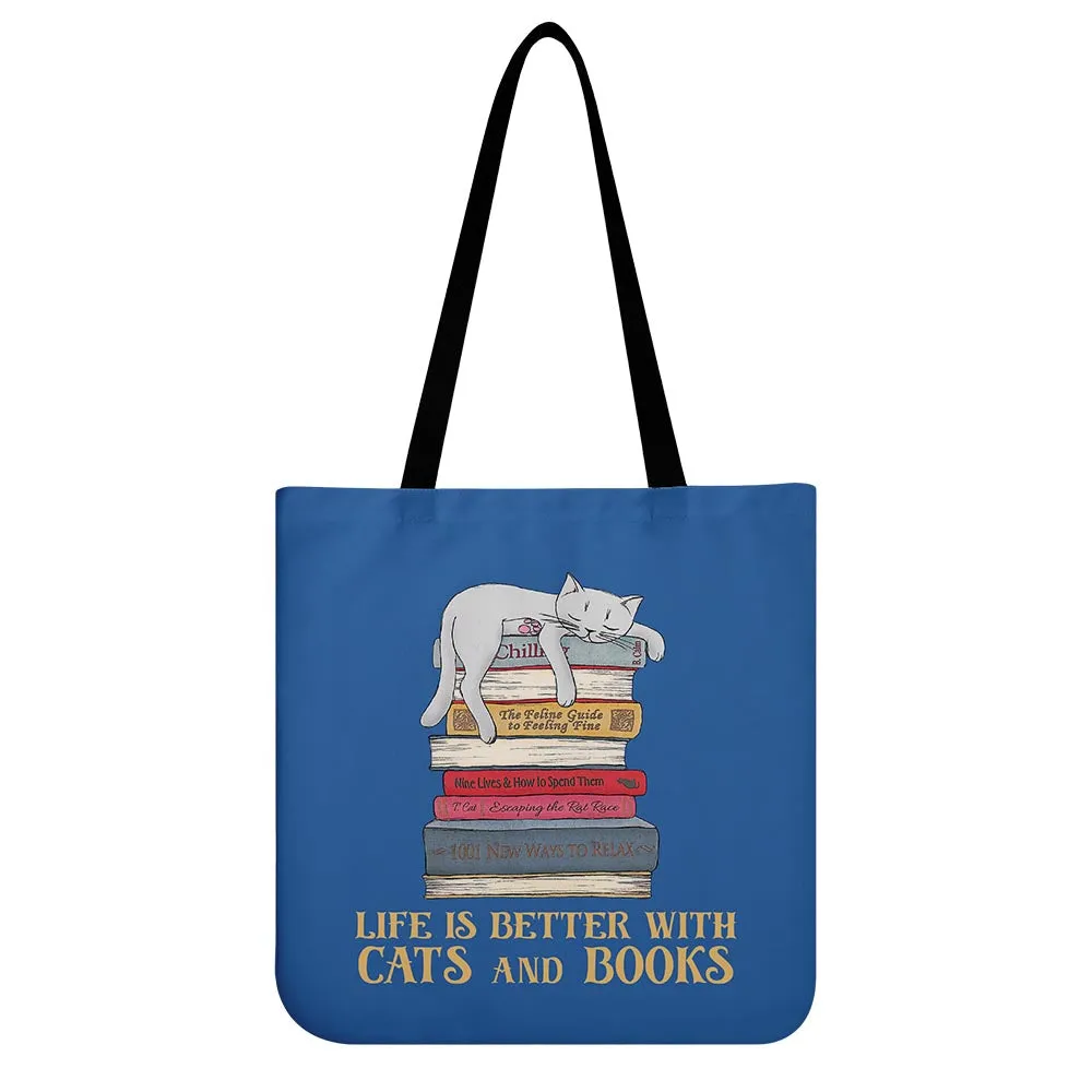 Life Is Better With Cats And Books Book Lovers Gift TBF72