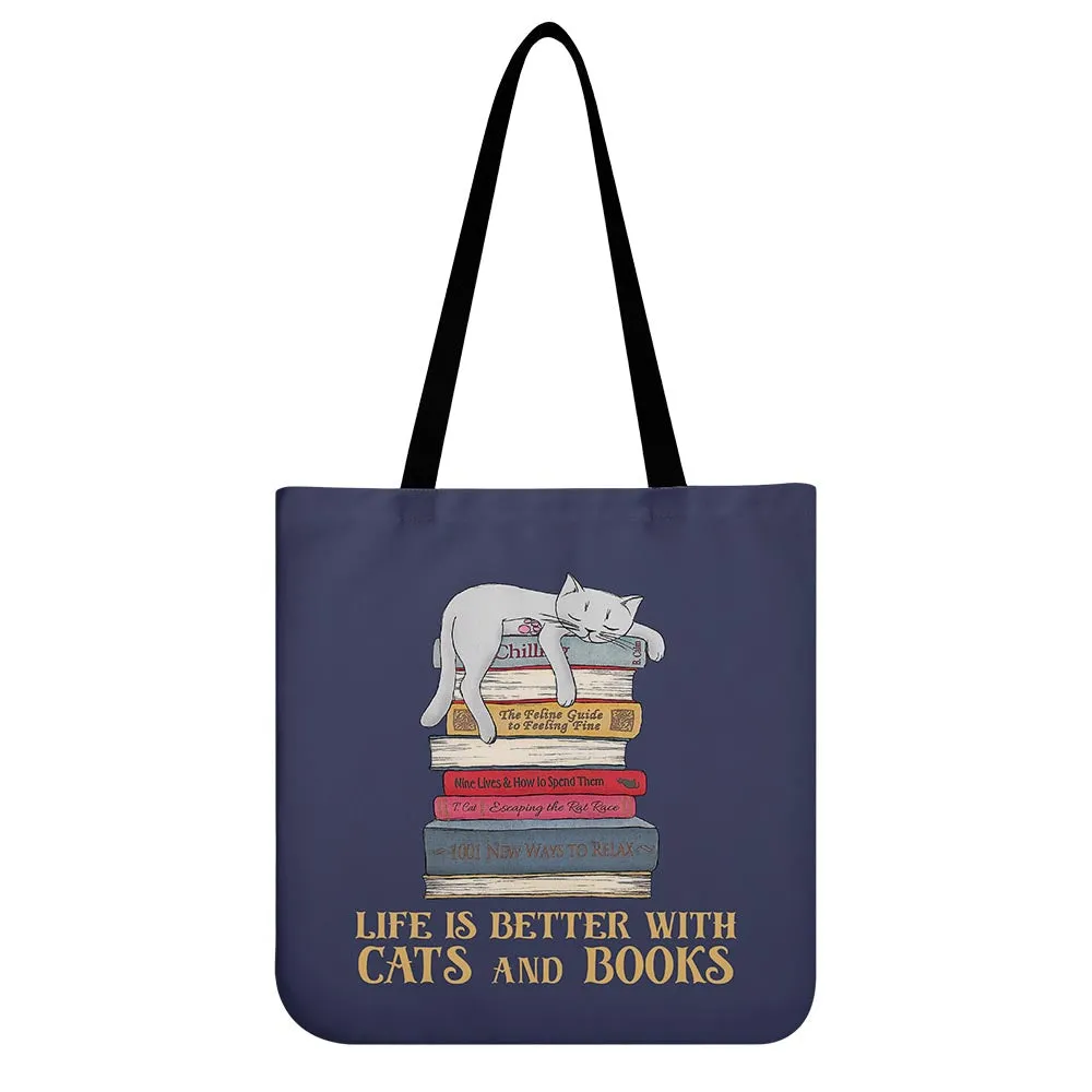 Life Is Better With Cats And Books Book Lovers Gift TBF72