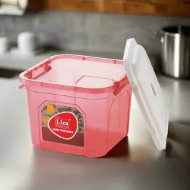 Liza Airtight Plastic Pink 14L Square Food Storage Container for Kitchen Storage