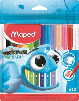 Maped Color Peps Felt Tip Ocean Pack 12 Colors