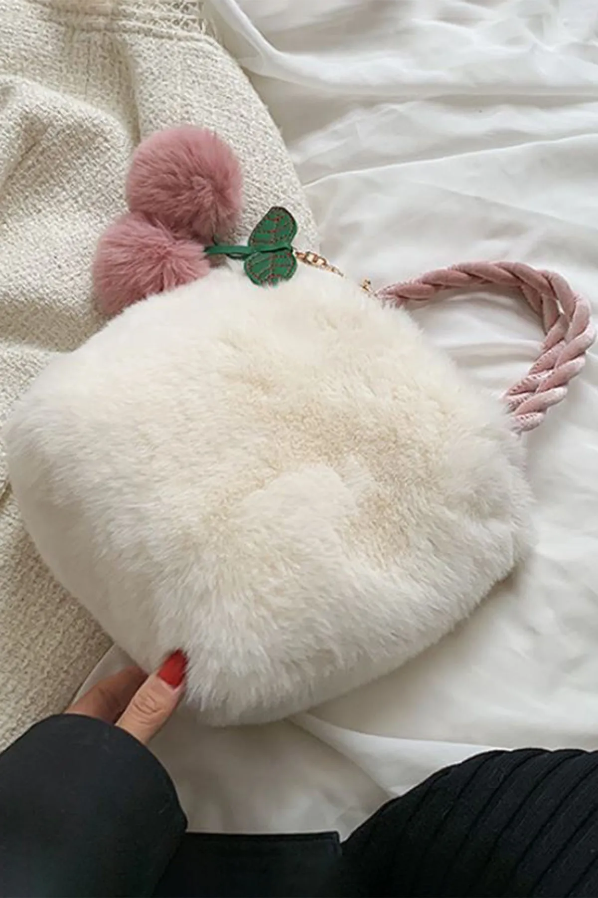 Pink Soft Plush Bag - A23 - WHB0065