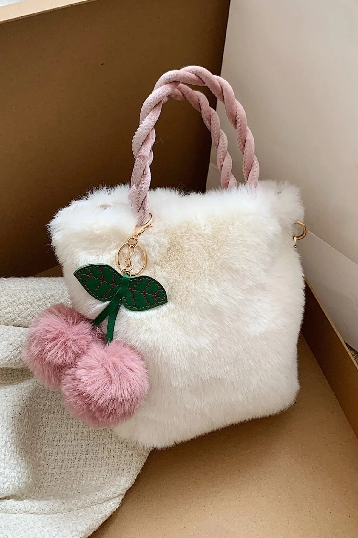 Pink Soft Plush Bag - A23 - WHB0065