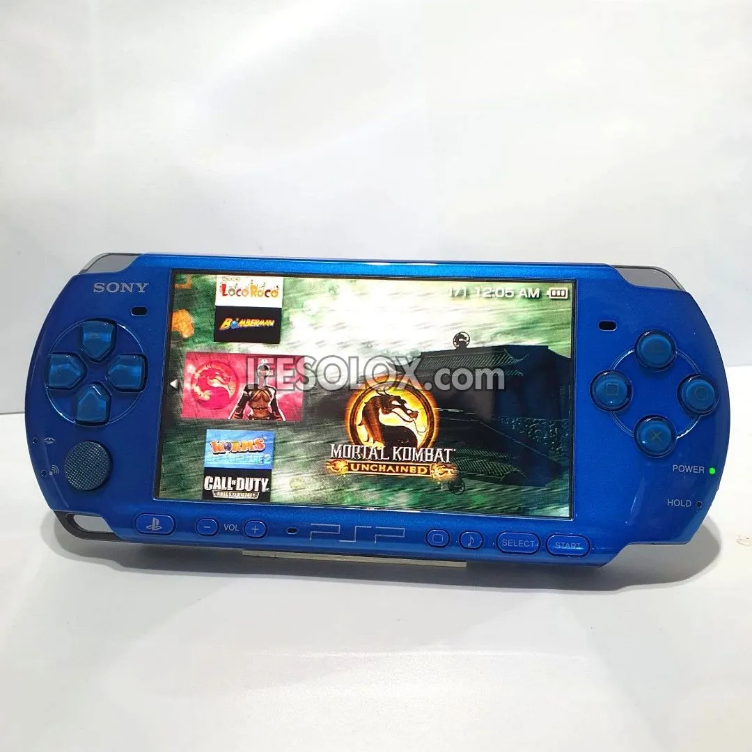 PlayStation Portable PSP 3000 series Brite Game Console with 16GB Memory Stick and 15 Games (Blue) - Foreign Used