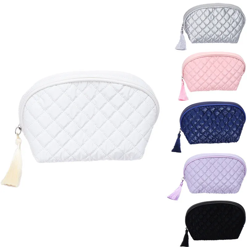 PU Diamond Semi-circular Cosmetic Bag High-Looking Travel Storage Bag Portable Travel Cosmetic Bag