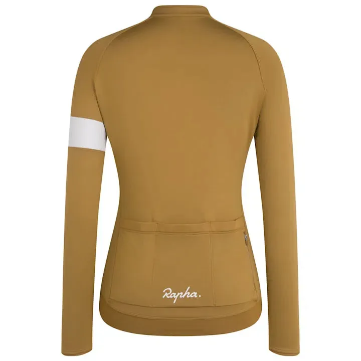 RAPHA Core Long Sleeve Women Jersey - DGA Faded Gold/White