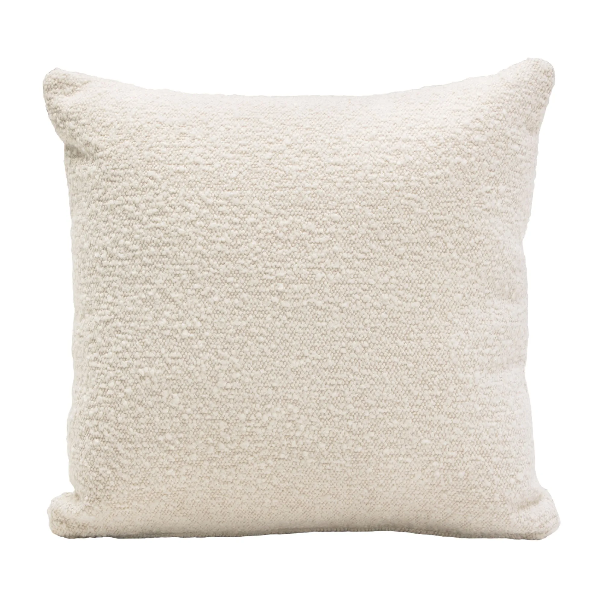 Set of (2) 16" Square Accent Pillows in Bone Boucle Textured Fabric by Diamond Sofa