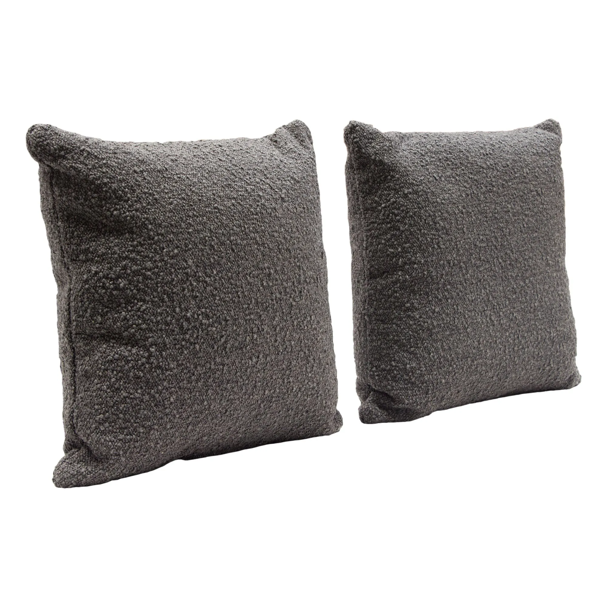 Set of (2) 16" Square Accent Pillows in Charcoal Boucle Textured Fabric by Diamond Sofa