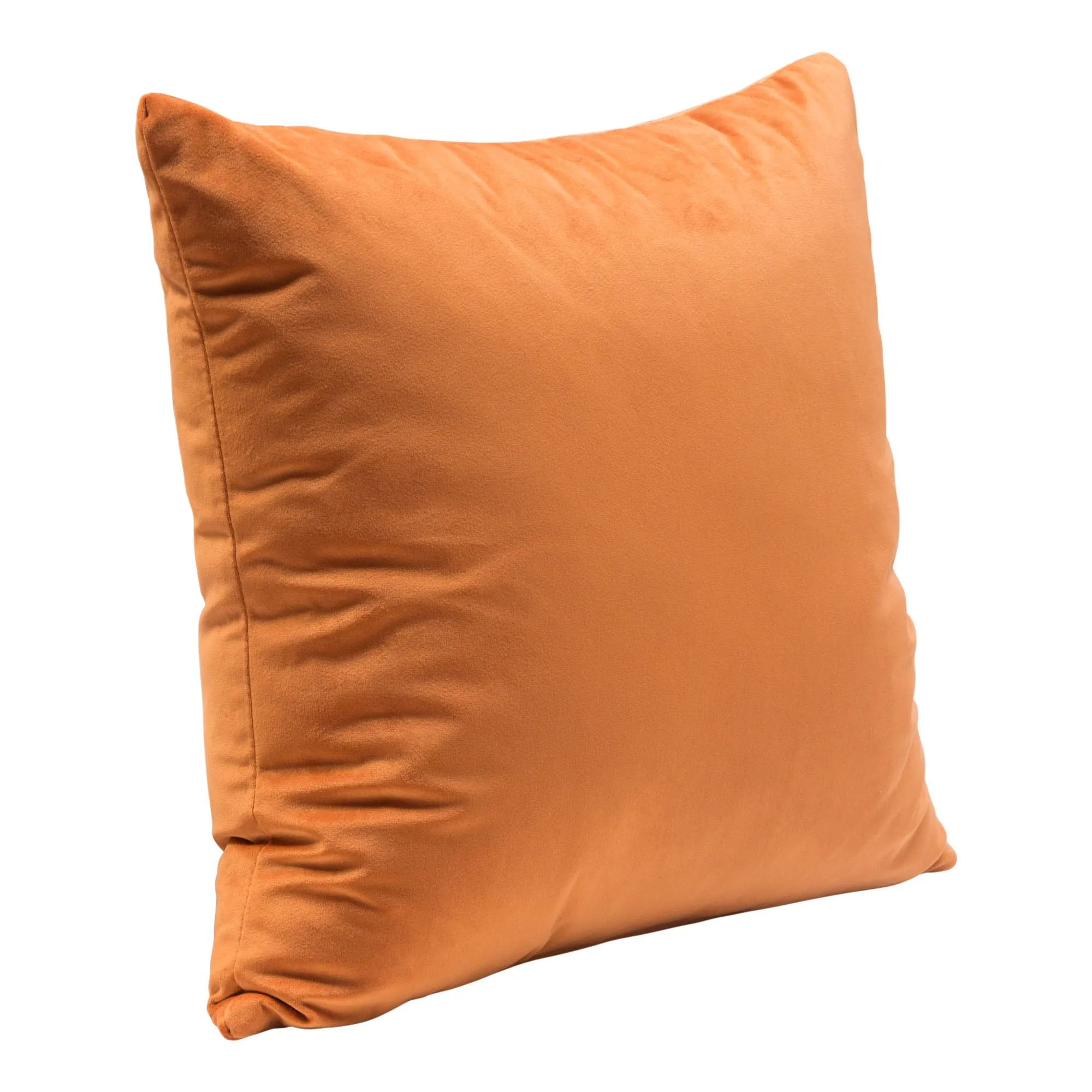 Set of (2) 16" Square Accent Pillows in Rust Orange Velvet by Diamond Sofa