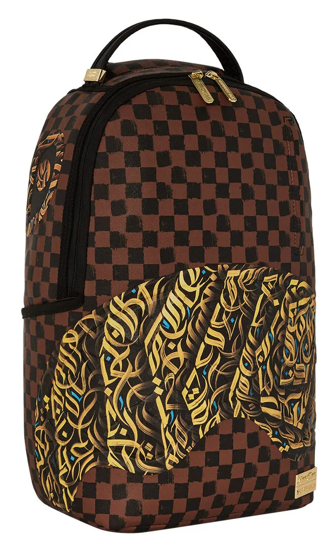 Sprayground Diaa Allam Sharks In Paris DLX In Brown Check Backpack