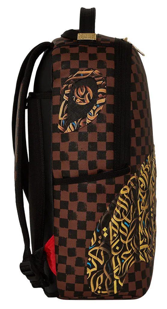 Sprayground Diaa Allam Sharks In Paris DLX In Brown Check Backpack