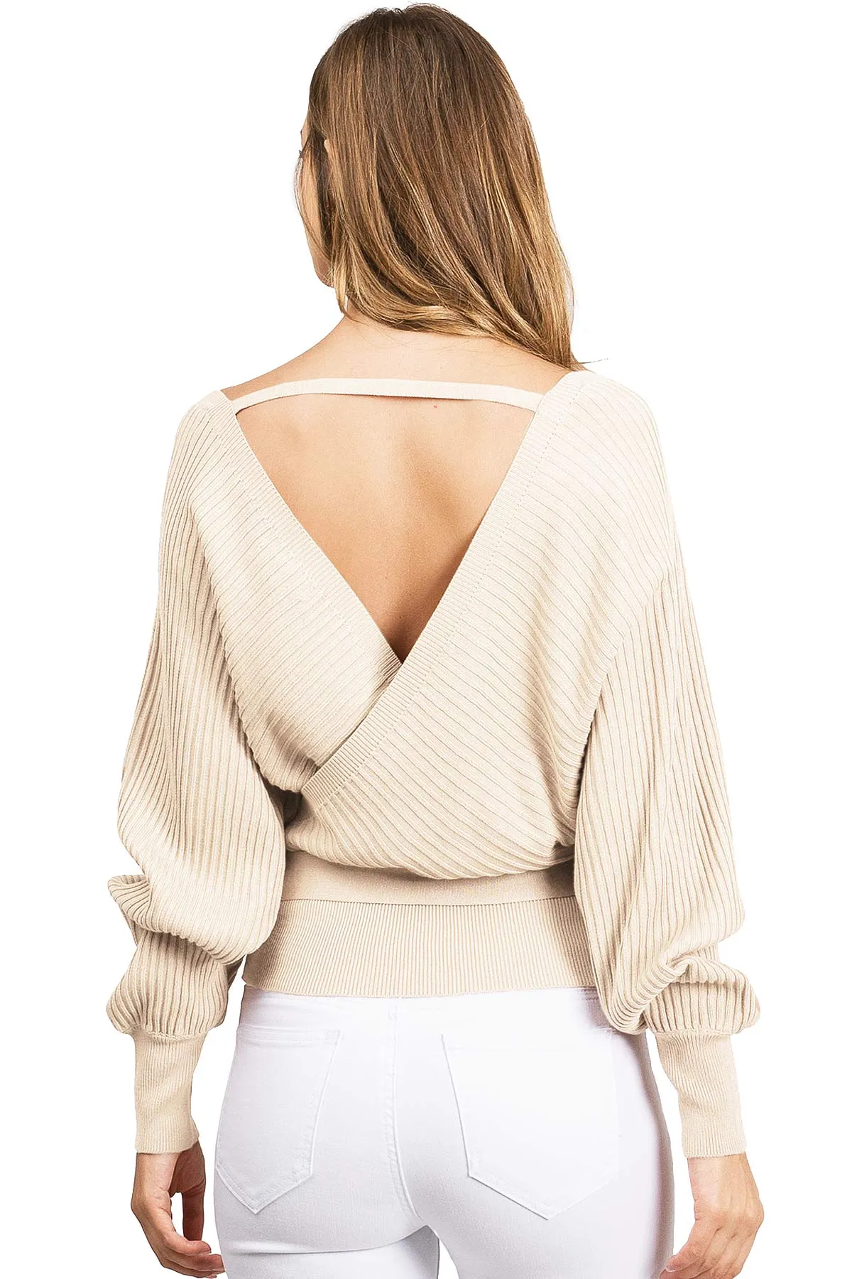 Surplice Knit Sweater Top