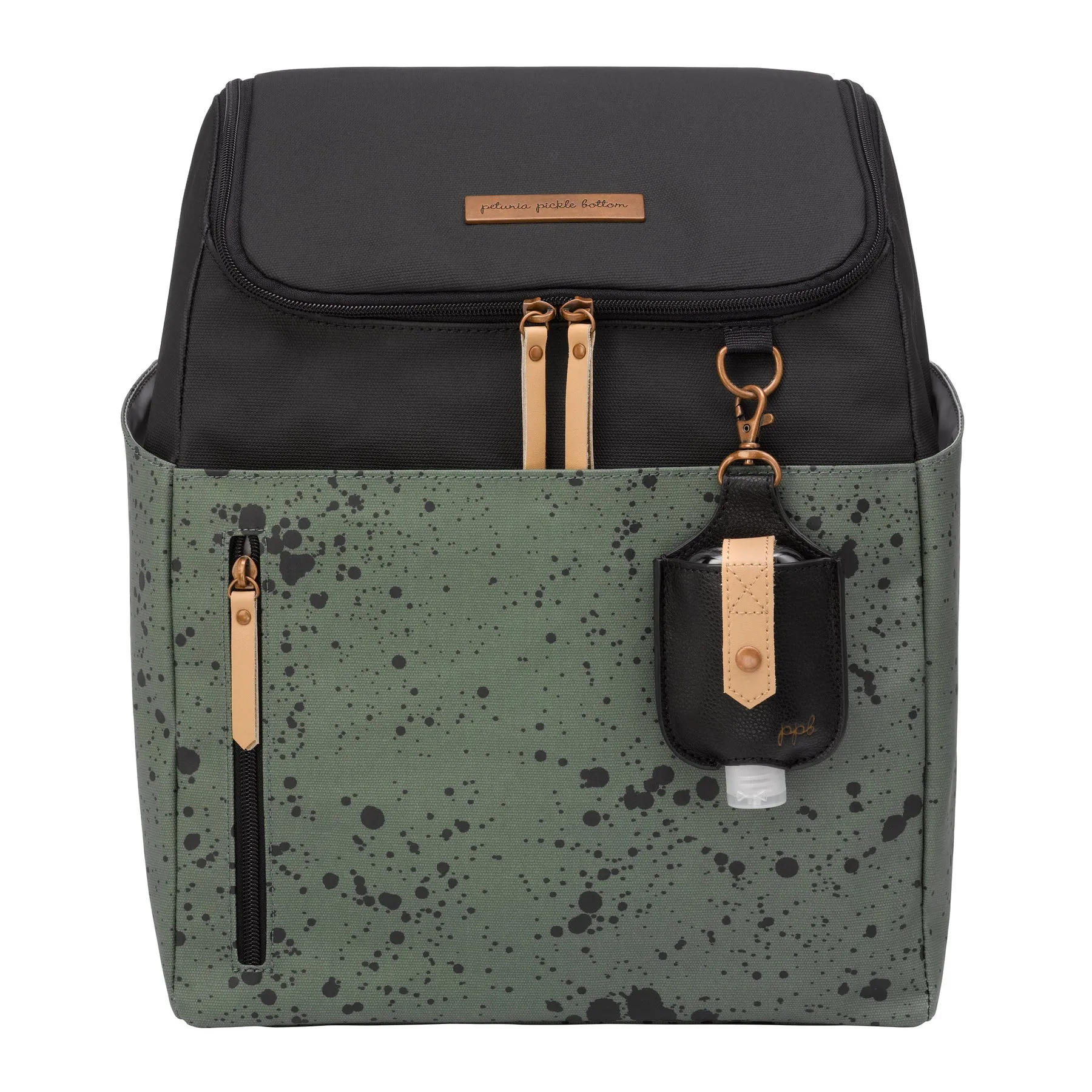 TEMPO BACKPACK DIAPER BAG IN OLIVE INK BLOT